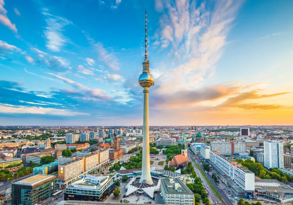 Aufnahme vom Fernsehturm in Berlin